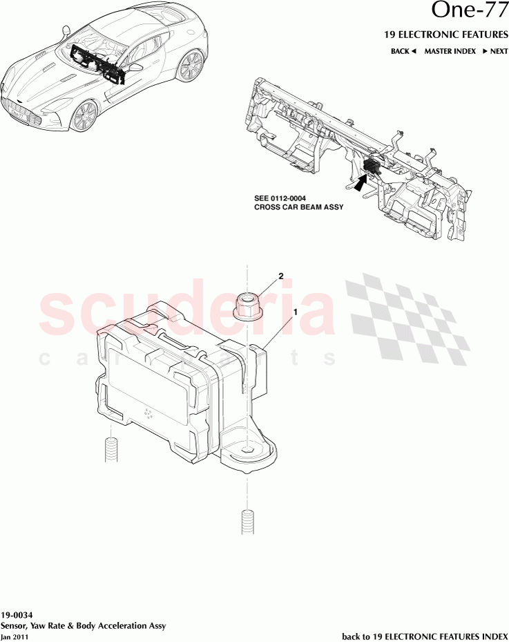 Sensor, Yaw Rate & Body Acceleration Assembly of Aston Martin Aston Martin One-77