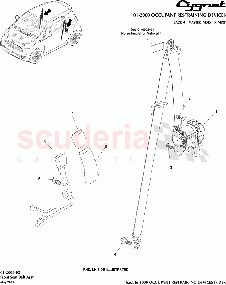 Front Seat Belt Assembly of Aston Martin Aston Martin Cygnet