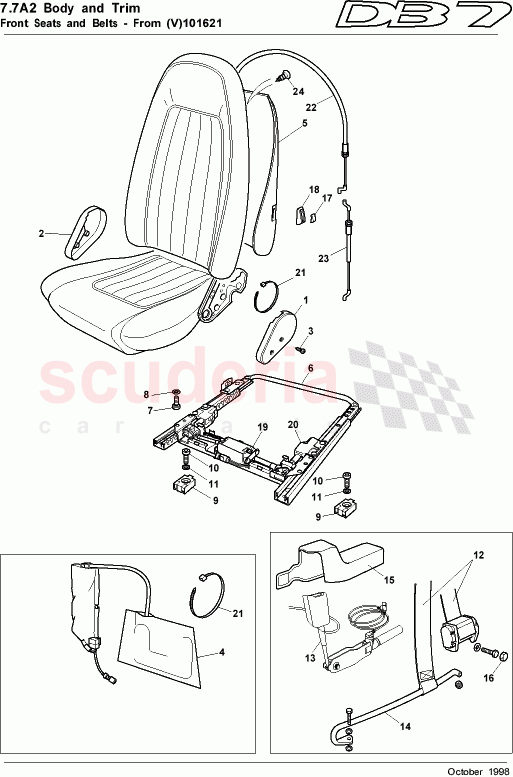 Front Seats and Belts (From VIN 101621) of Aston Martin Aston Martin DB7 (1997)