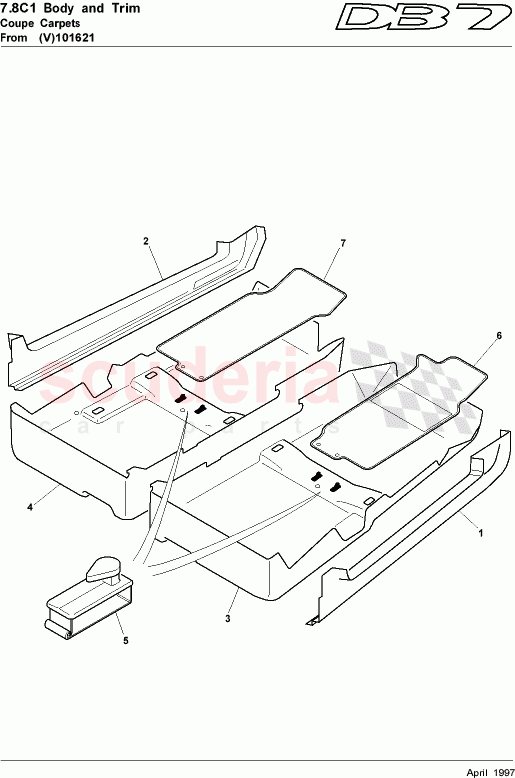 Coupe Carpets (From VIN 101621) of Aston Martin Aston Martin DB7 (1997)