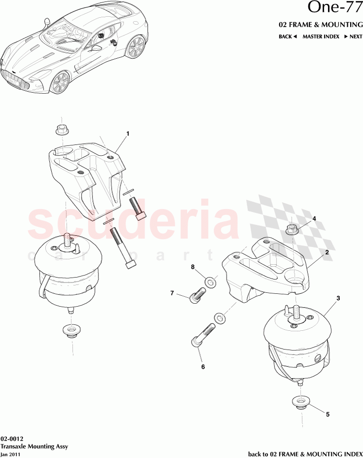 Transaxle Mounting Assembly of Aston Martin Aston Martin One-77