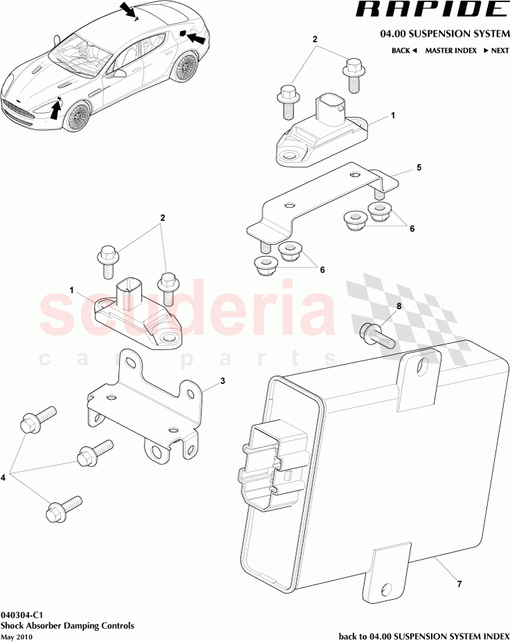 Shock Absorber Damping Controls of Aston Martin Aston Martin Rapide