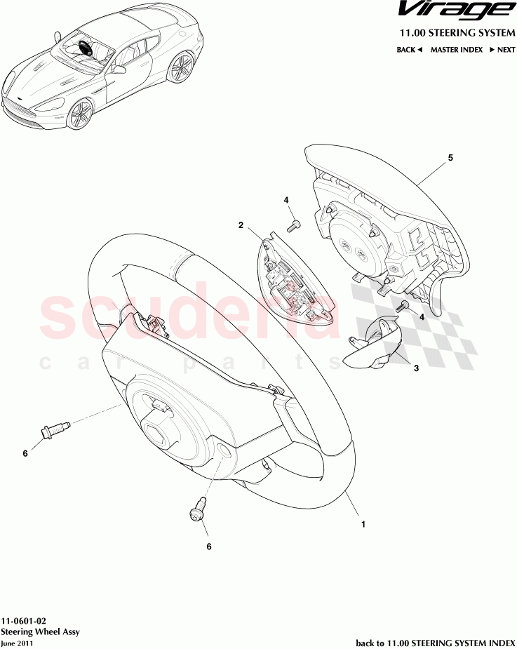 Steering Wheel Assembly of Aston Martin Aston Martin Virage