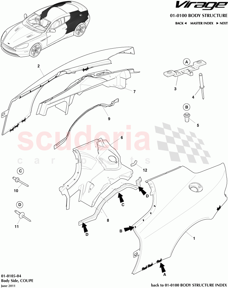 Body Side (Coupe) of Aston Martin Aston Martin Virage