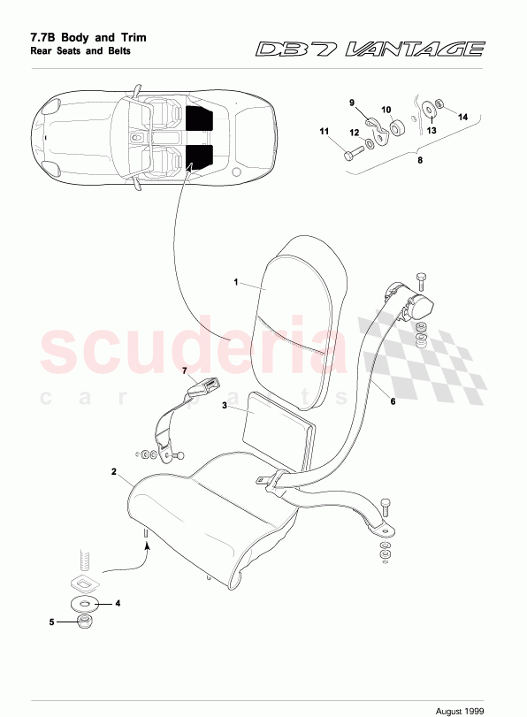 Rear Seats and Belts of Aston Martin Aston Martin DB7 Vantage