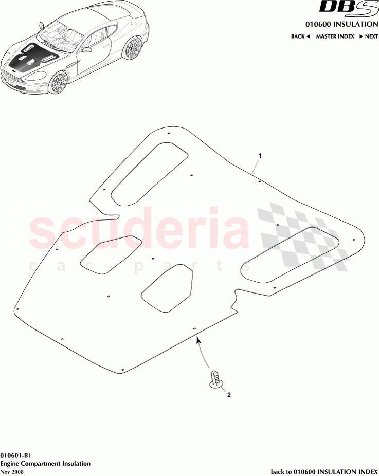 Engine Compartment Insulation of Aston Martin Aston Martin DBS V12