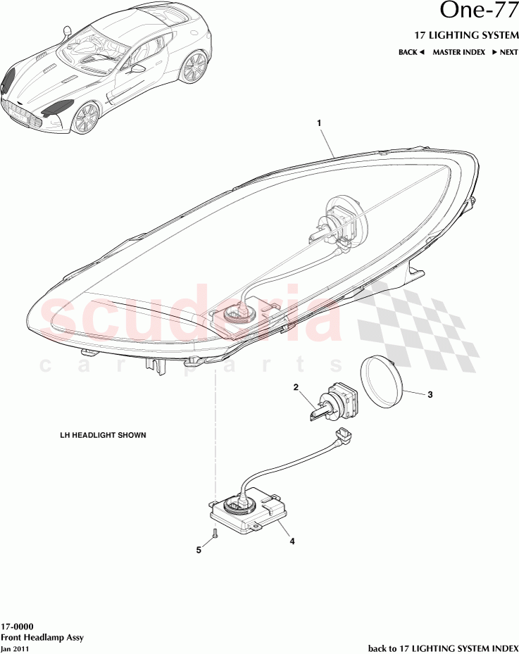 Front Headlamp Assembly of Aston Martin Aston Martin One-77