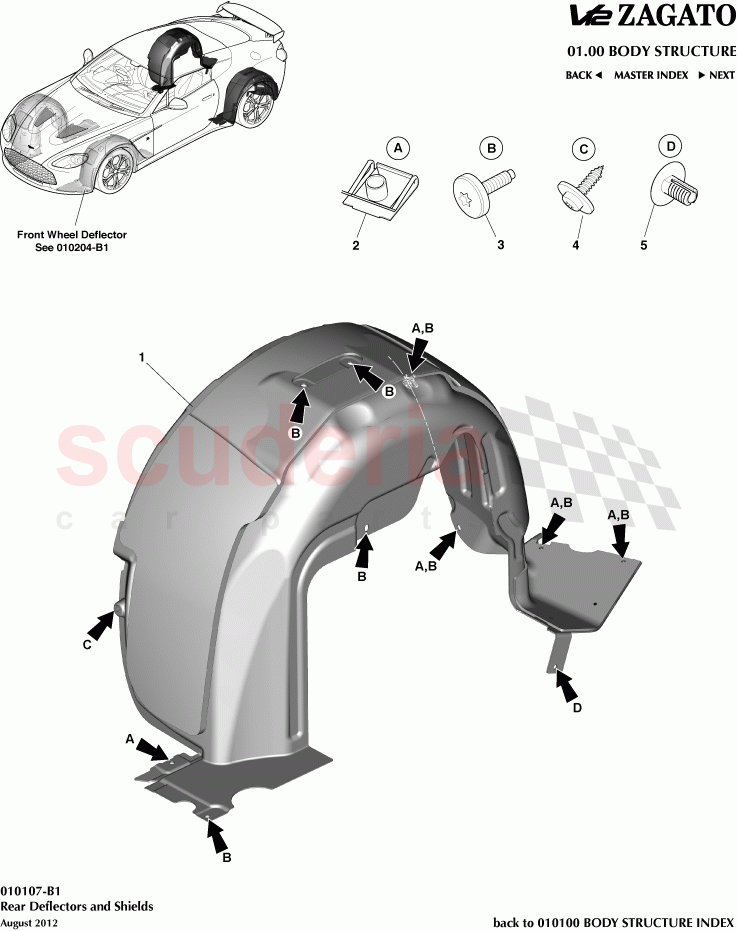 Rear Deflectors and Shields of Aston Martin Aston Martin V12 Zagato