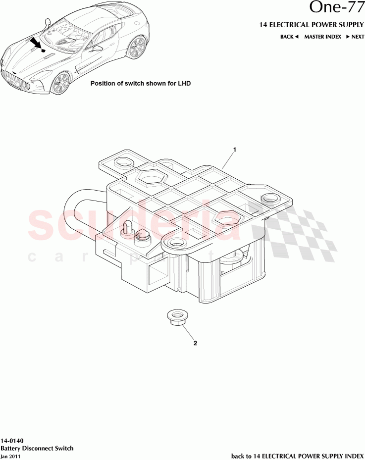 Battery Disconnect Switch of Aston Martin Aston Martin One-77