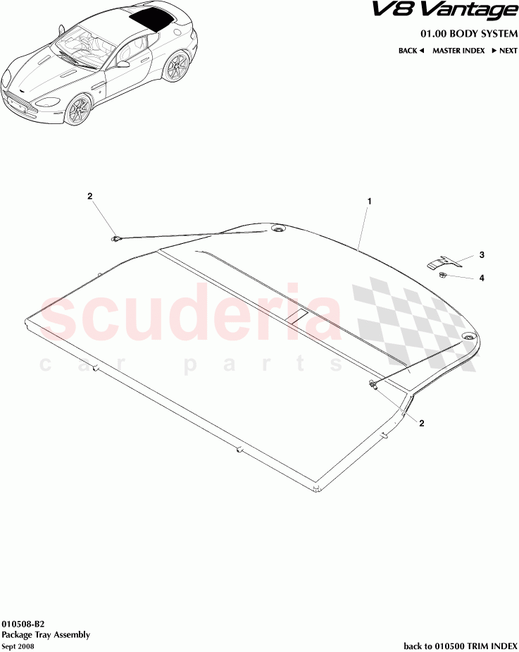 Package Tray Assembly of Aston Martin Aston Martin V8 Vantage