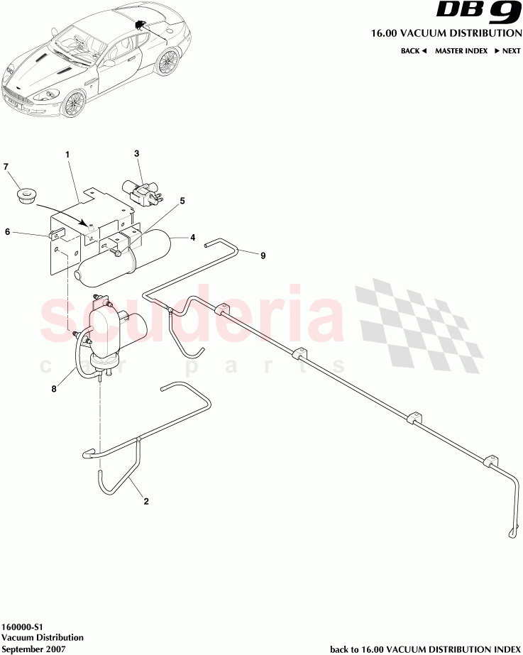 Vacuum Distribution of Aston Martin Aston Martin DB9 (2004-2012)