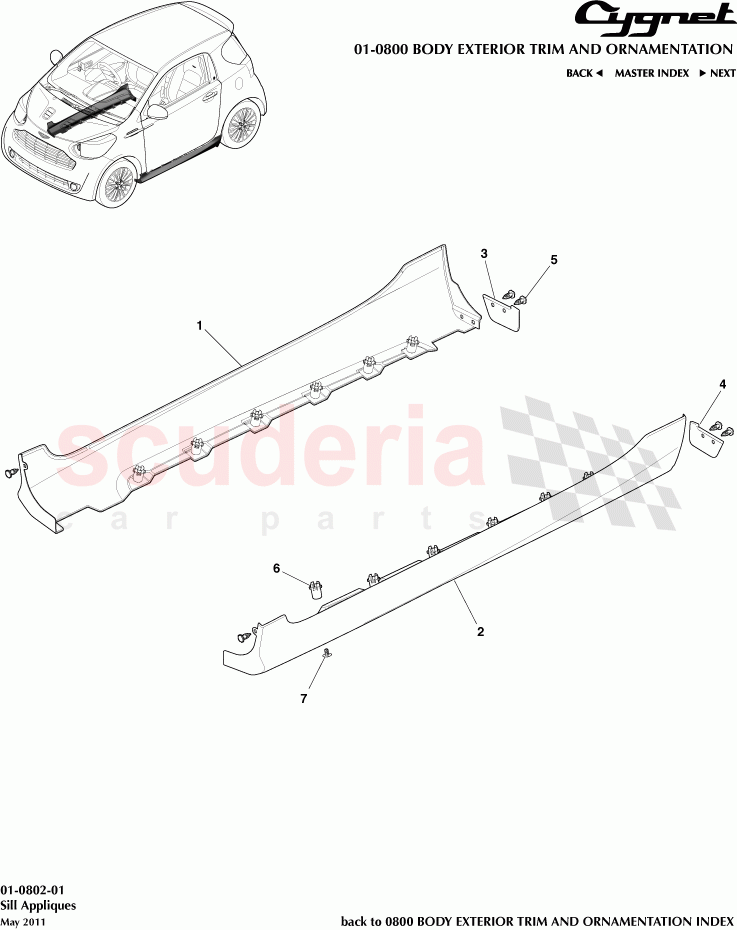 Sill Appliques of Aston Martin Aston Martin Cygnet