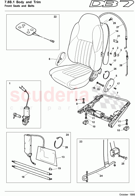 Front Seats and Belts of Aston Martin Aston Martin DB7 (1995)