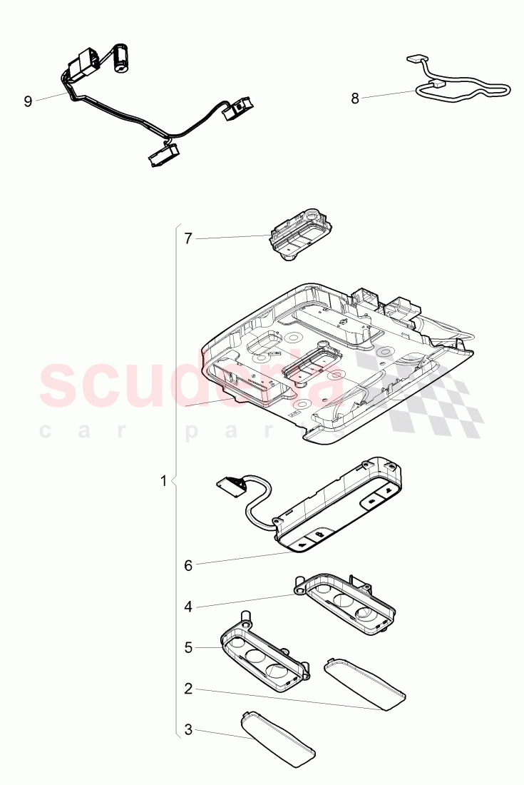 interior light, frame for interior light, Glass sunroof, D - MJ 2013>> - MJ 2016 of Bentley Bentley Mulsanne (2010+)