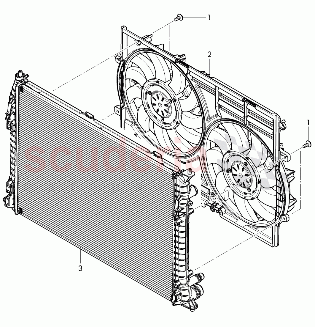 electric fan with fan cowl of Bentley Bentley Continental GT (2011-2018)