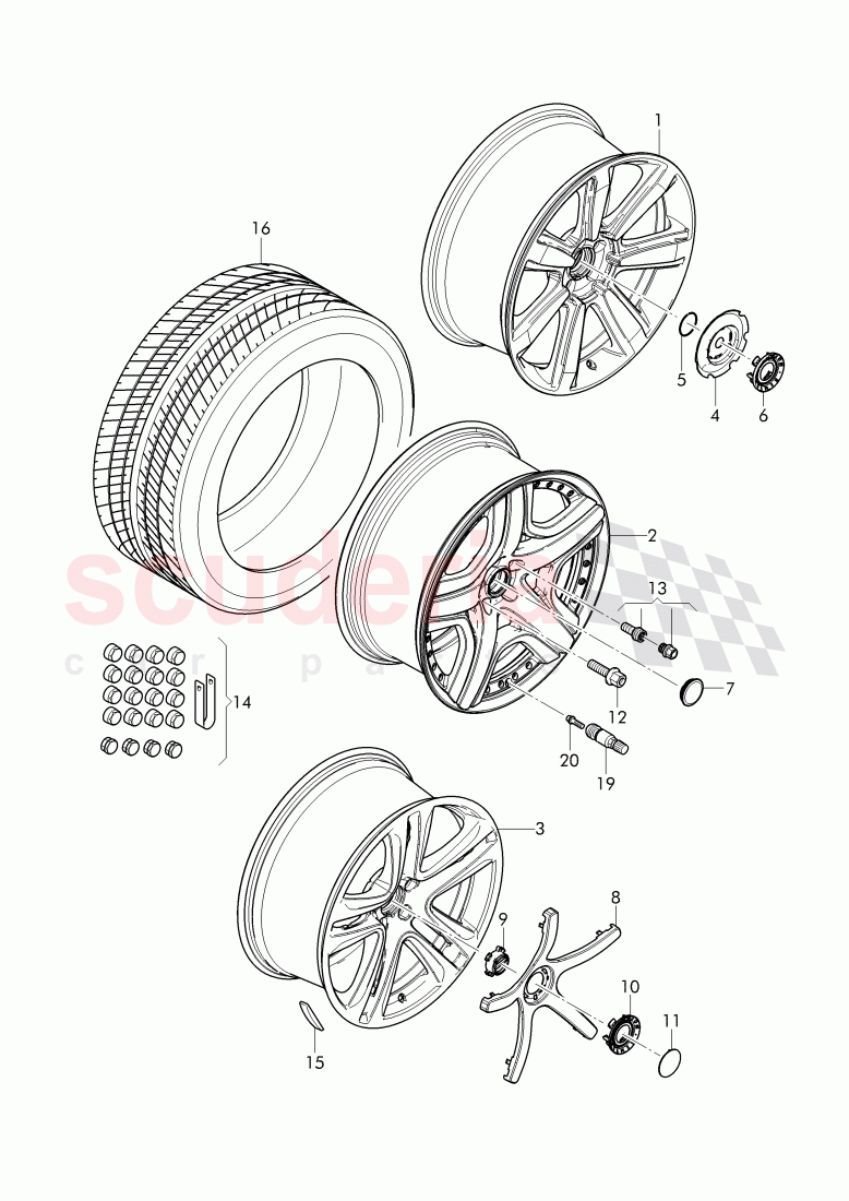 Complete wheels and tires of Bentley Bentley Continental GT (2011-2018)