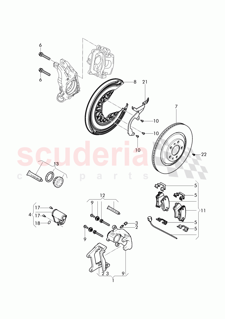 brake disc, splash shield for brake disc, brake caliper, D - MJ 2015>> of Bentley Bentley Continental GT (2011-2018)