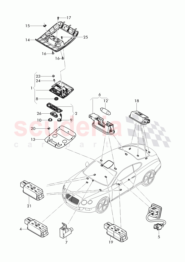 illumination in, vehicles interior of Bentley Bentley Continental Supersports (2017+)