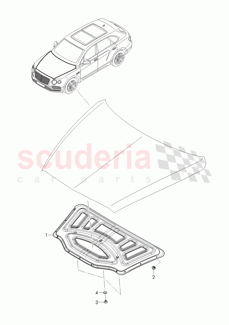 hood silencer of Bentley Bentley Bentayga (2015+)