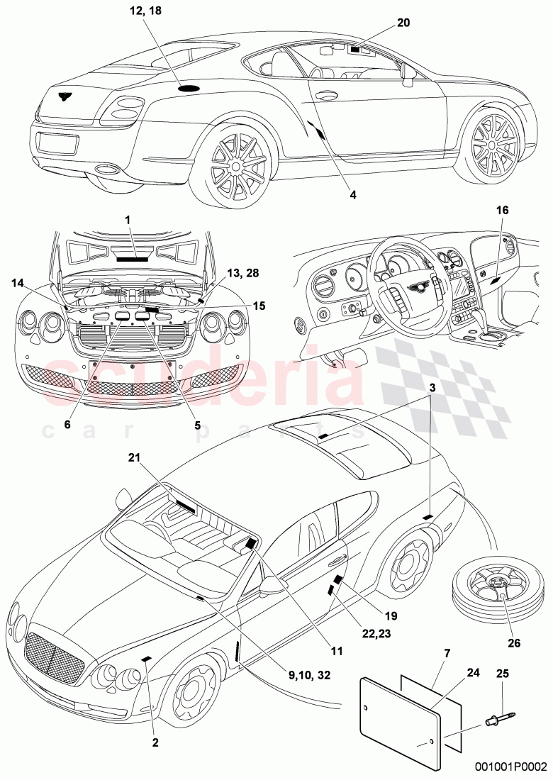 Type plates, D - MJ 2011>> of Bentley Bentley Continental GTC (2006-2010)