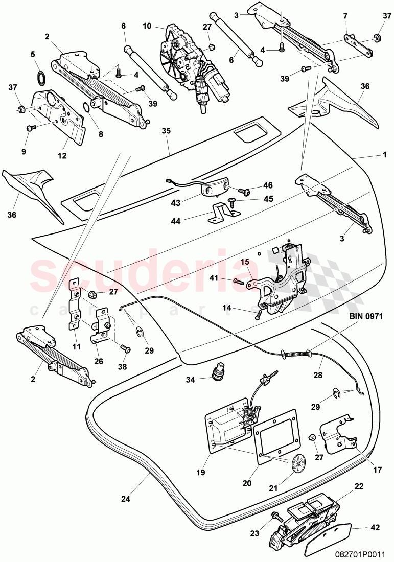 rear trunk lid, single parts of Bentley Bentley Continental Supersports (2009-2011)