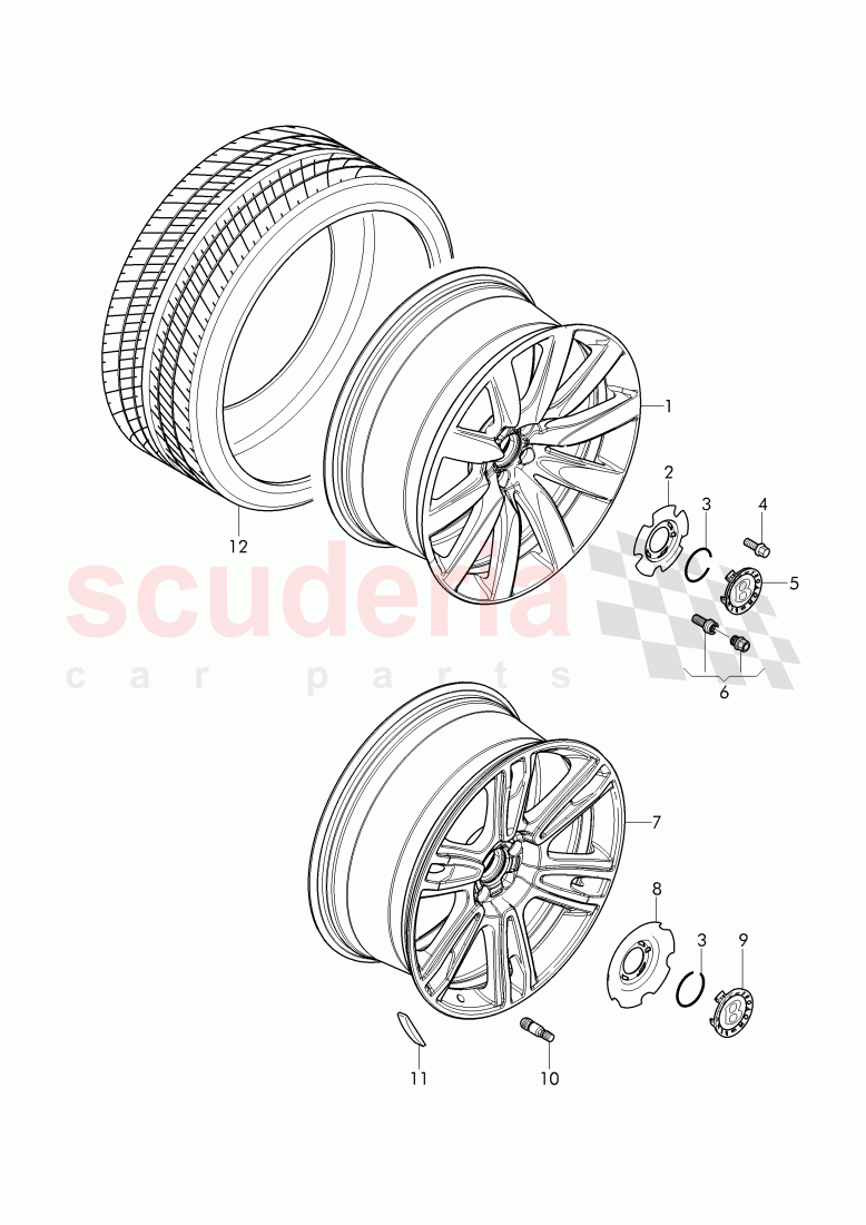 Complete wheels and tires of Bentley Bentley Continental GT (2011-2018)