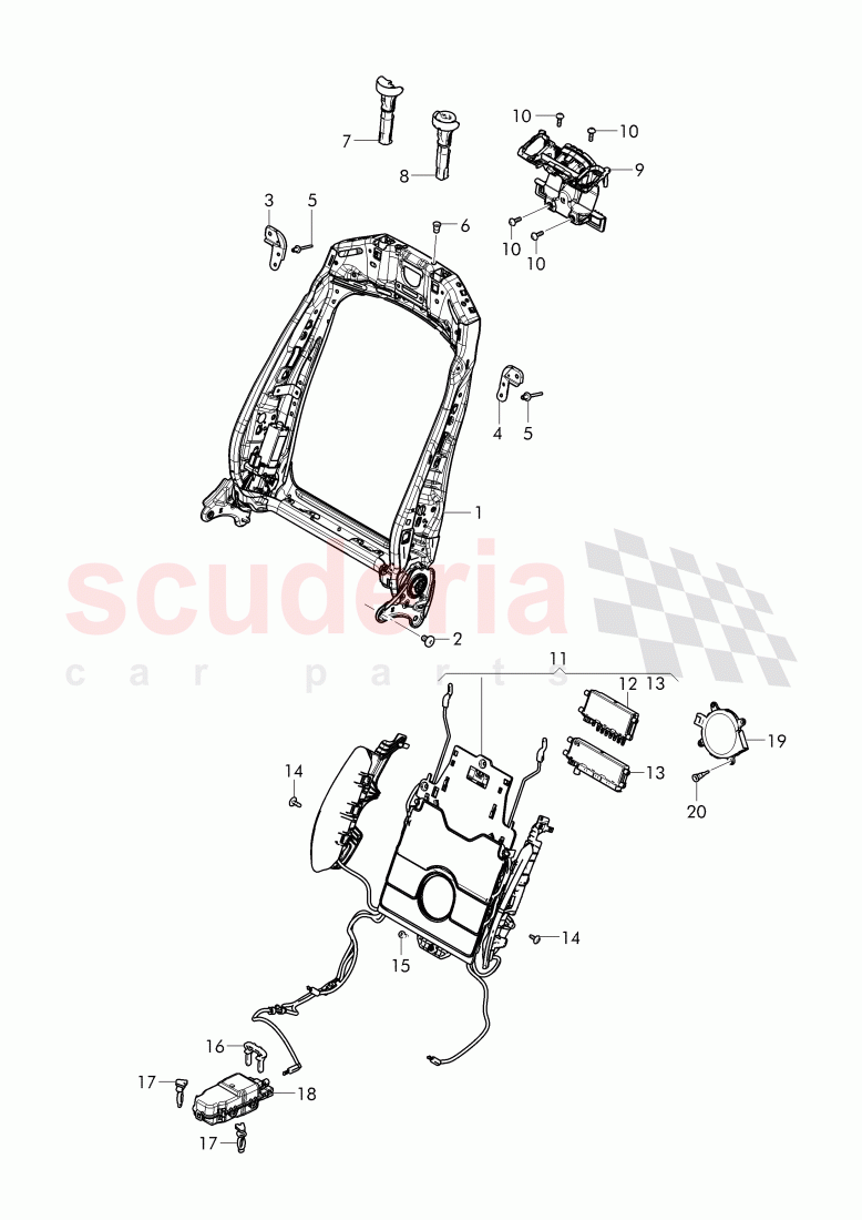 frame - backrest of Bentley Bentley Bentayga (2015+)