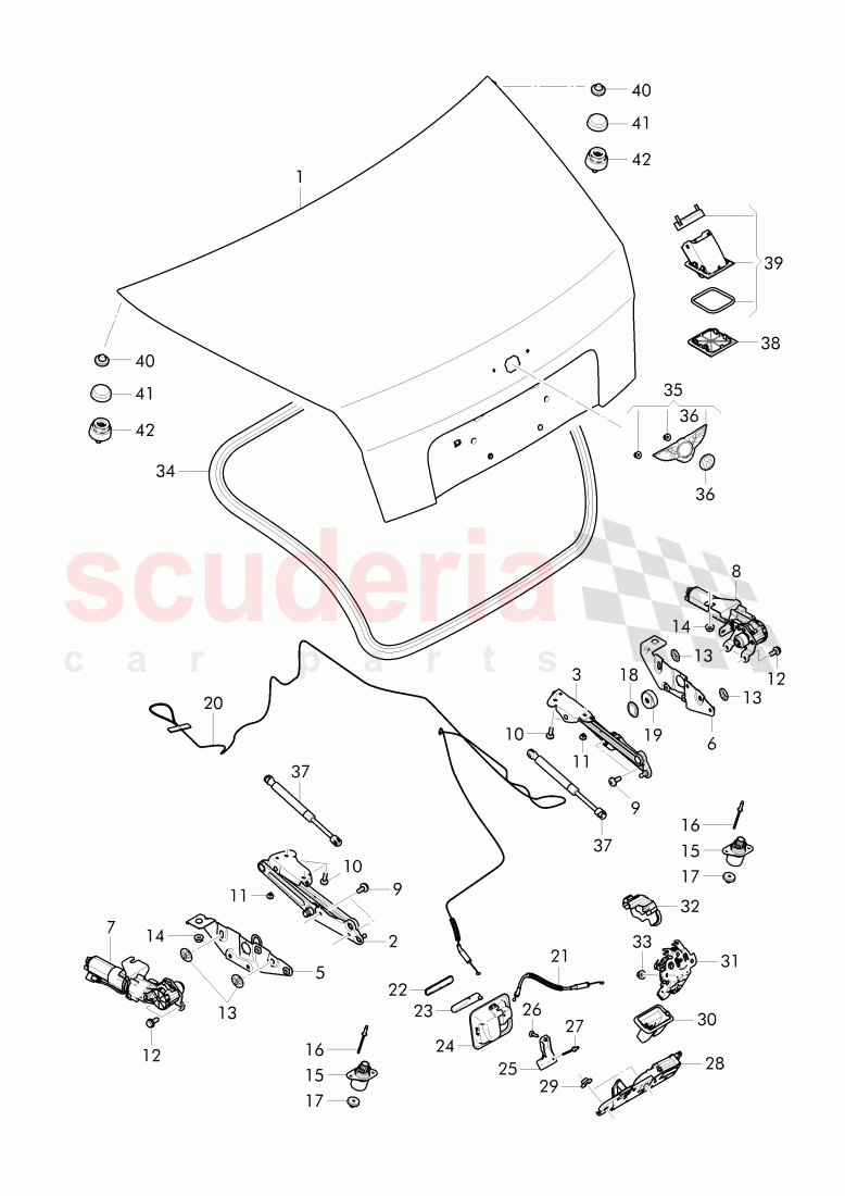 rear trunk lid of Bentley Bentley Continental Flying Spur (2013+)