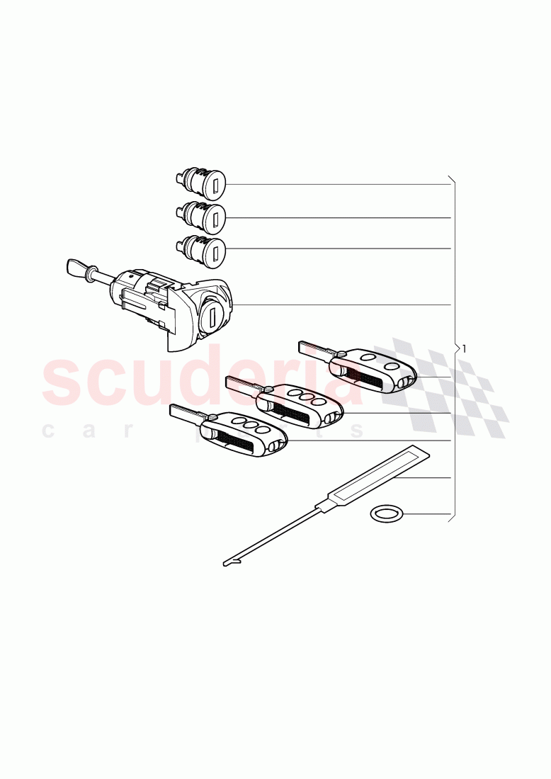 1 Set of locks, "GEN 2" of Bentley Bentley Continental Supersports (2009-2011)