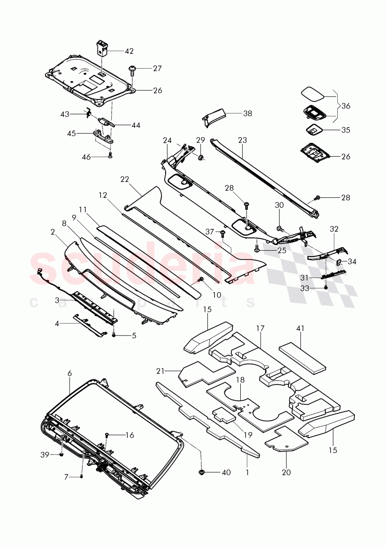 parcel tray, curtain for rear window, D >> - MJ 2016 of Bentley Bentley Mulsanne (2010+)