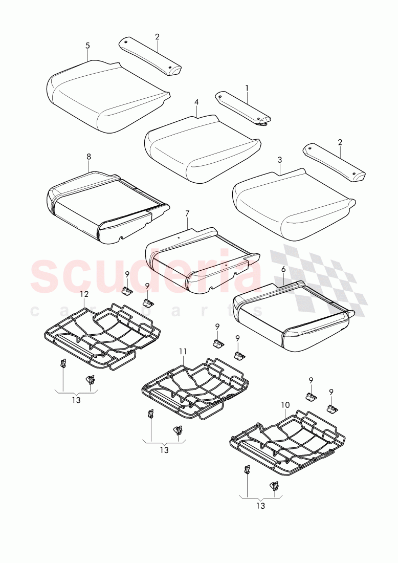 seat padding with cover, (2nd seat row), D - MJ 2018>> of Bentley Bentley Bentayga (2015+)