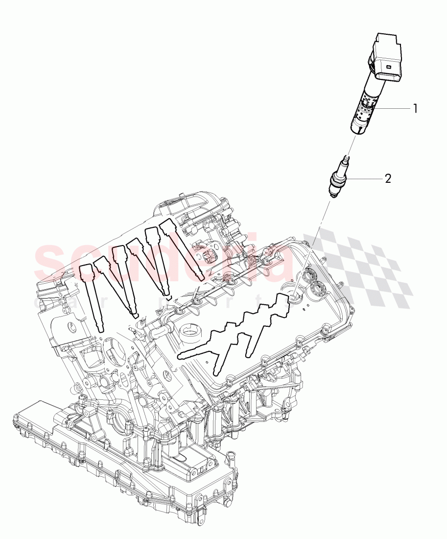 ignition coil with spark plug connector, spark plug of Bentley Bentley Continental GTC (2011+)