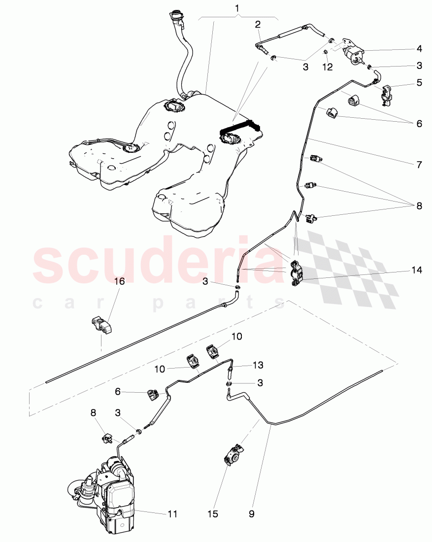 fuel line, for vehicles with coolant auxiliary heater, D - MJ 2012>> of Bentley Bentley Continental Flying Spur (2006-2012)