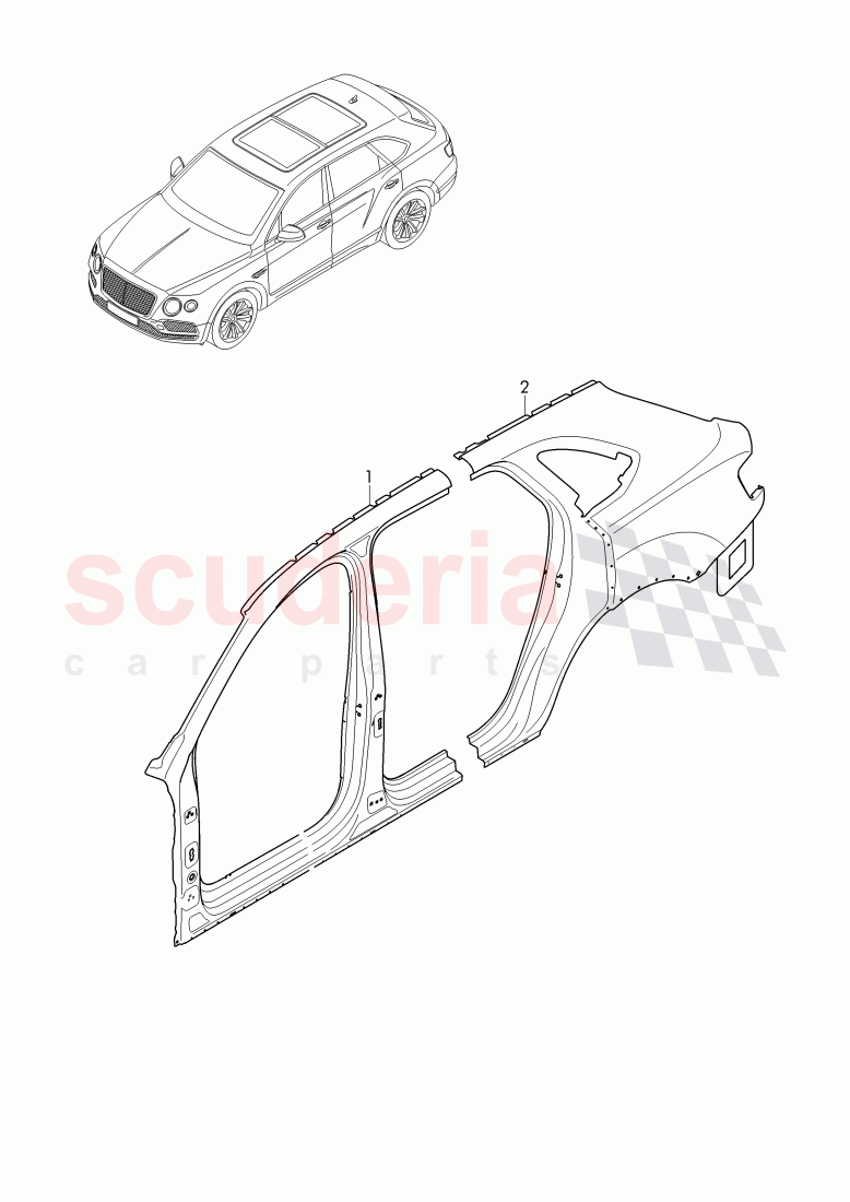 side panel frame of Bentley Bentley Bentayga (2015+)