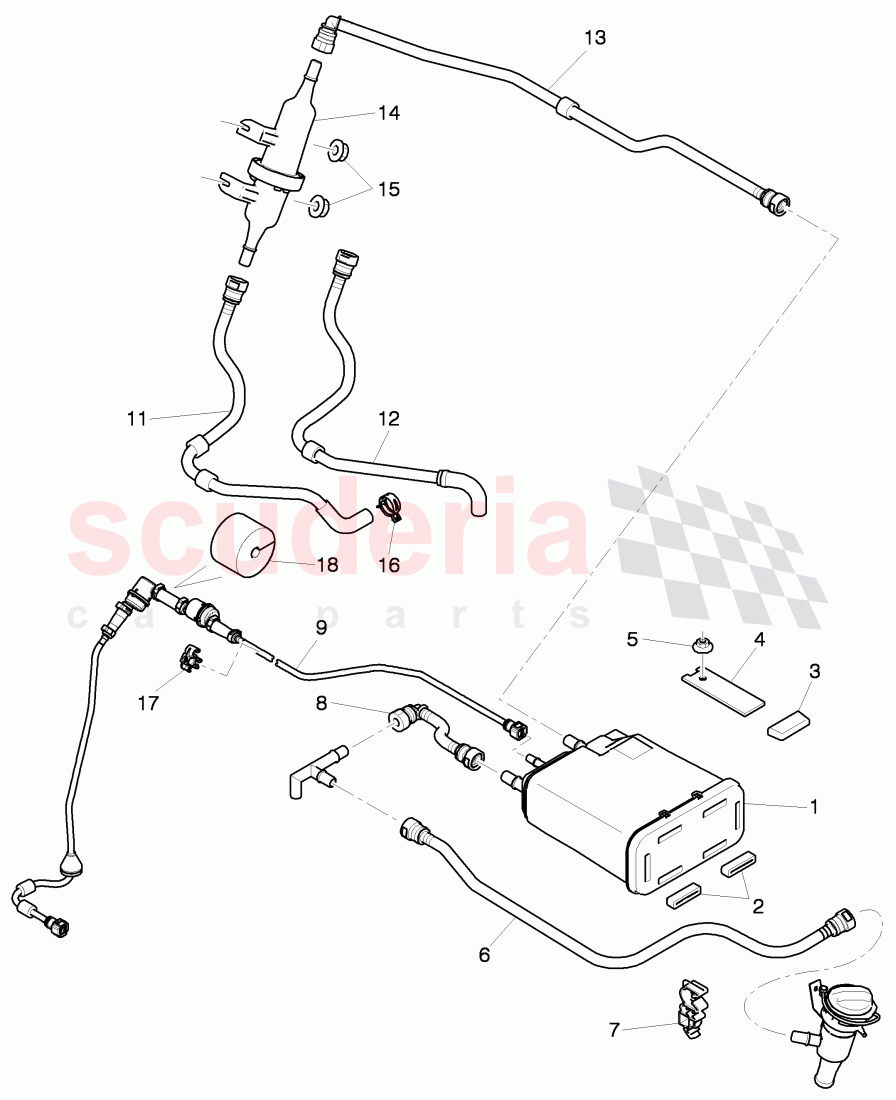 evaporative emission canister, Breather line, F 3Y-C-016 662>>, F ZH-C-016 662>> of Bentley Bentley Mulsanne (2010+)