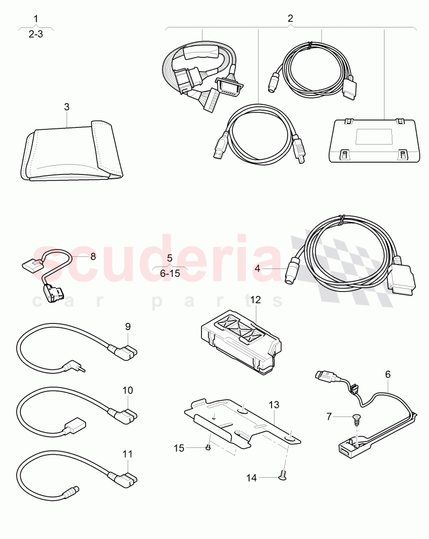 Original Accessories, Adapter wiring set for USB, iPod stowage compartment of Bentley Bentley Continental Flying Spur (2006-2012)