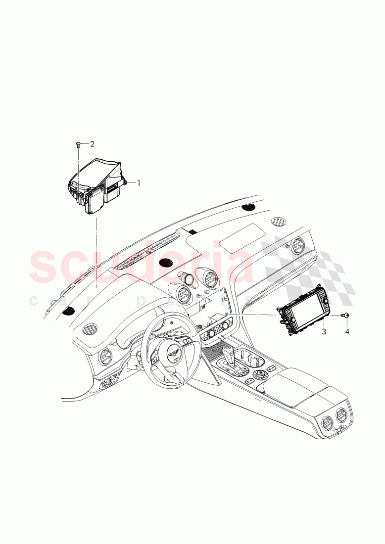 display and operating unit of Bentley Bentley Bentayga (2015+)