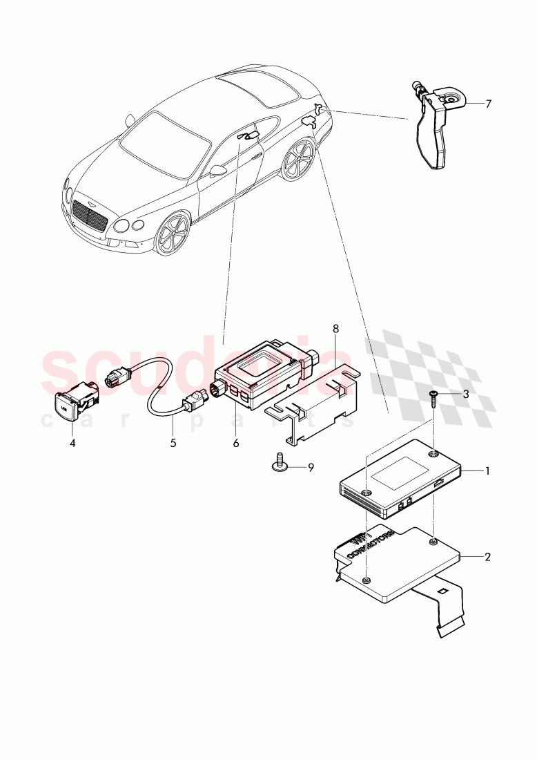 Wireless internet router, USB socket with cover of Bentley Bentley Continental Supersports (2017+)