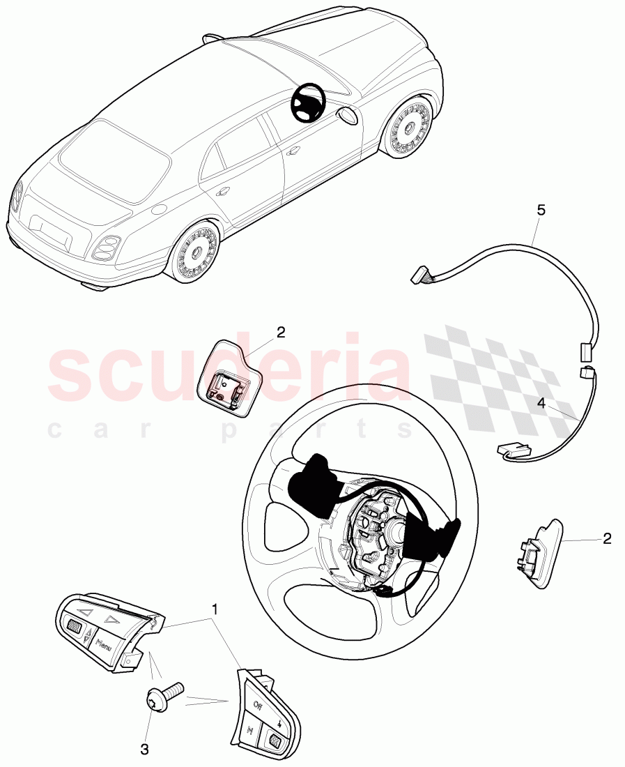 steering wheel, Multifunction buttons for steering wheel of Bentley Bentley Mulsanne (2010+)