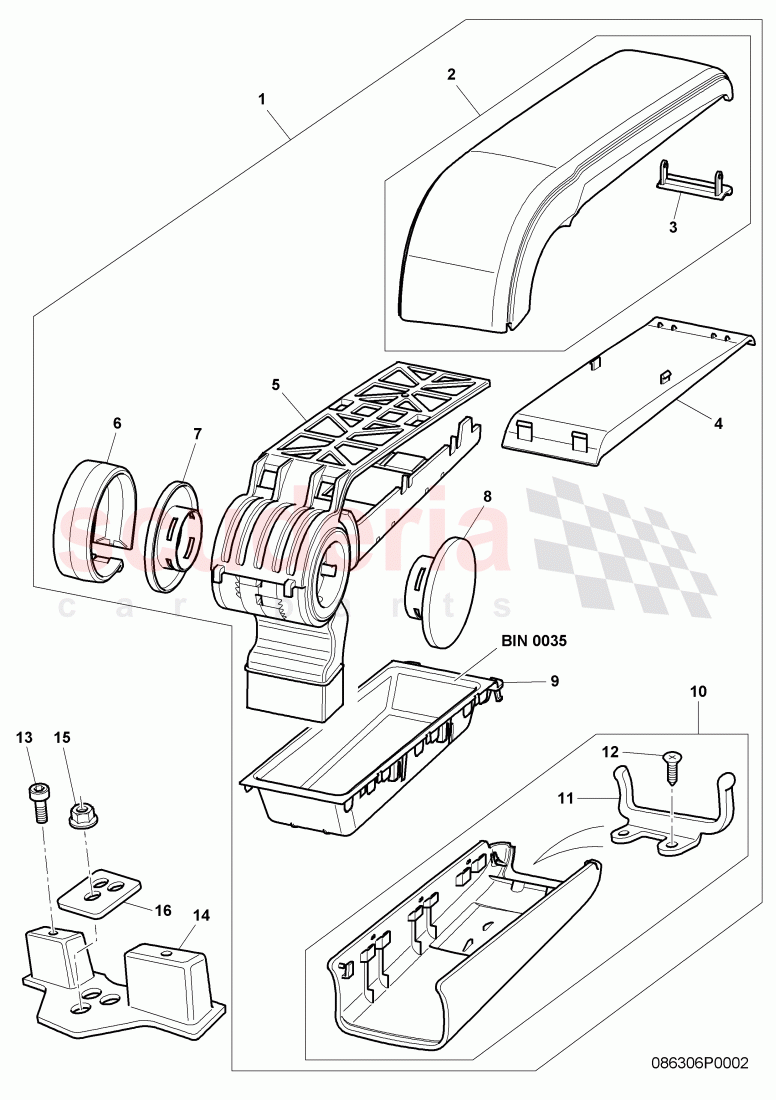 armrest, D - MJ 2008>> - MJ 2011 of Bentley Bentley Continental Flying Spur (2006-2012)