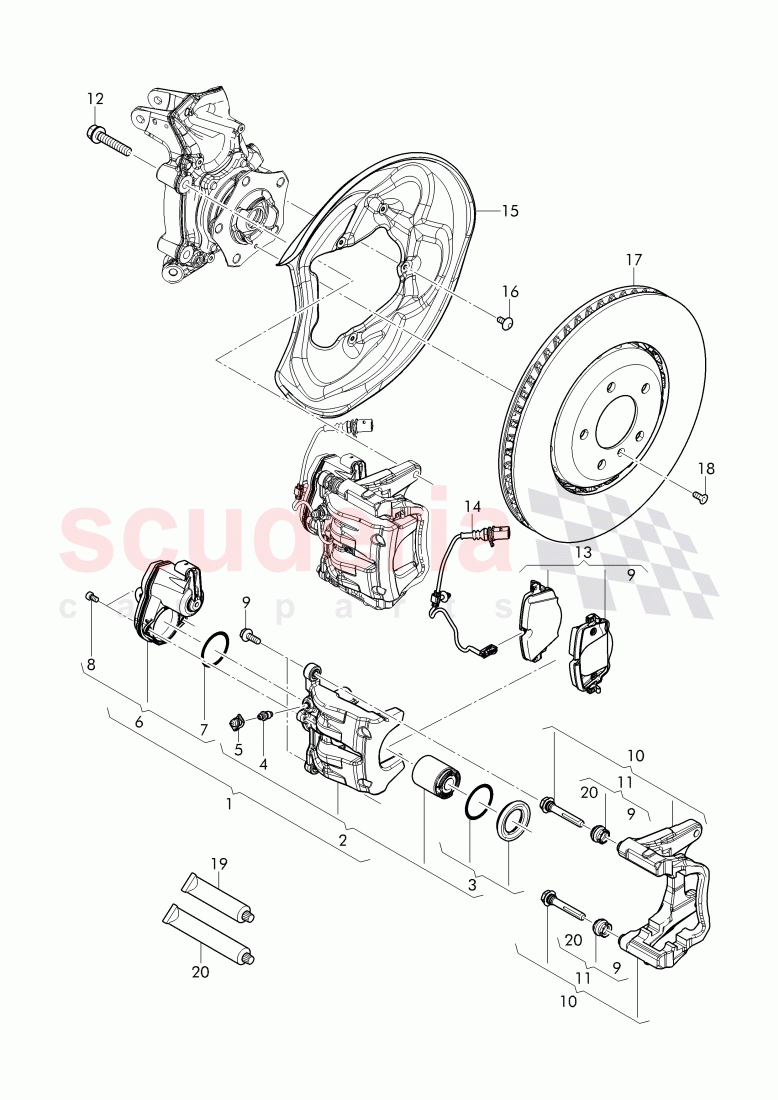 disc brake, brake disc (ventilated), splash shield for brake disc of Bentley Bentley Bentayga (2015+)