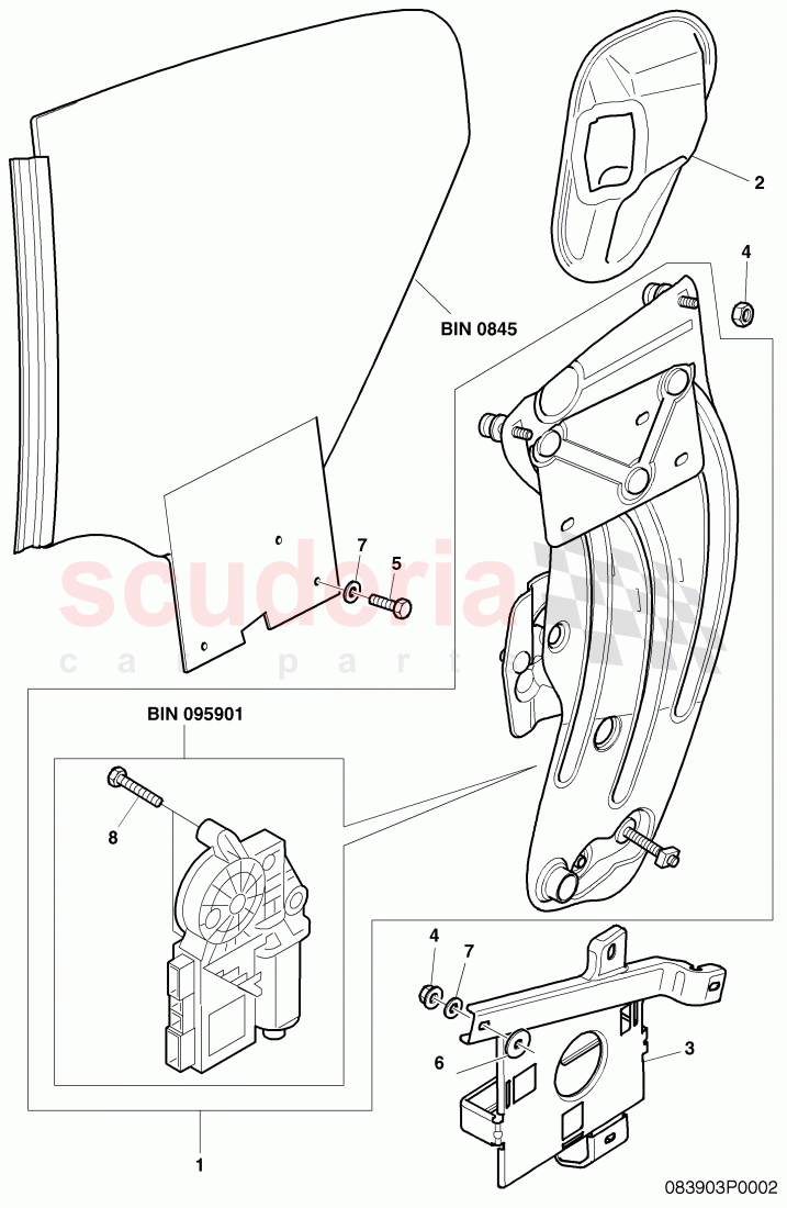 window lifter, guide channels, window slot seal for door of Bentley Bentley Continental Supersports (2009-2011)