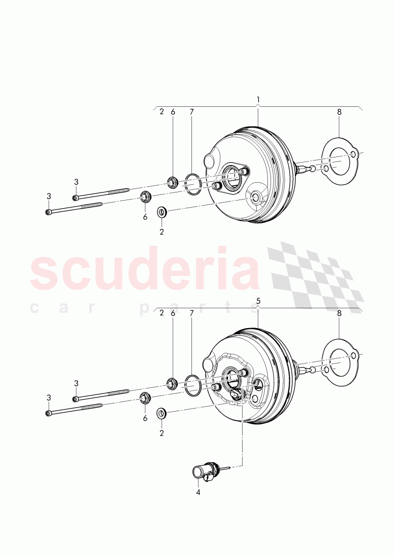 brake servo, for service installation, F >> 3W-C-072 141, F >> ZA-C-072 141 of Bentley Bentley Continental GT (2011-2018)