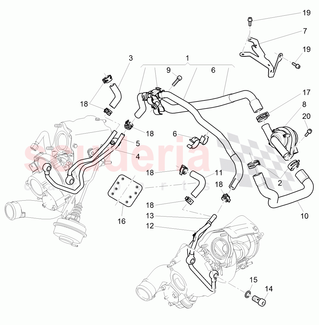 water cooling for turbocharger of Bentley Bentley Continental GTC (2006-2010)