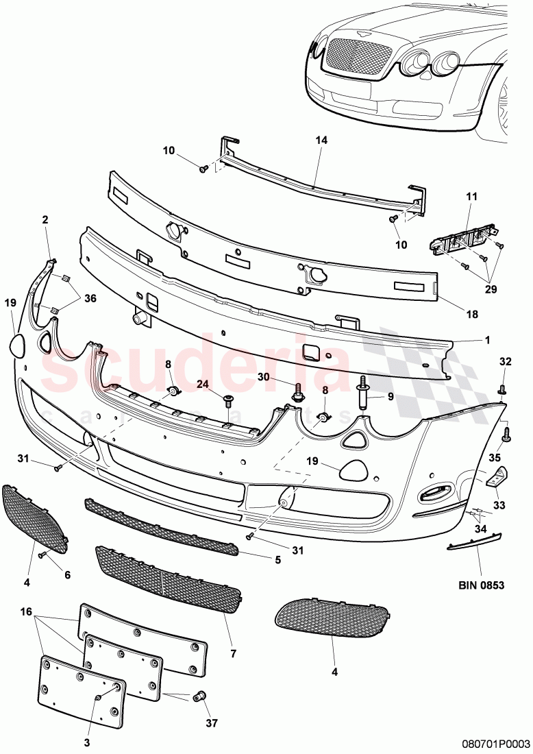 bumper, D - MJ 2007>> - MJ 2007 of Bentley Bentley Continental GT (2003-2010)