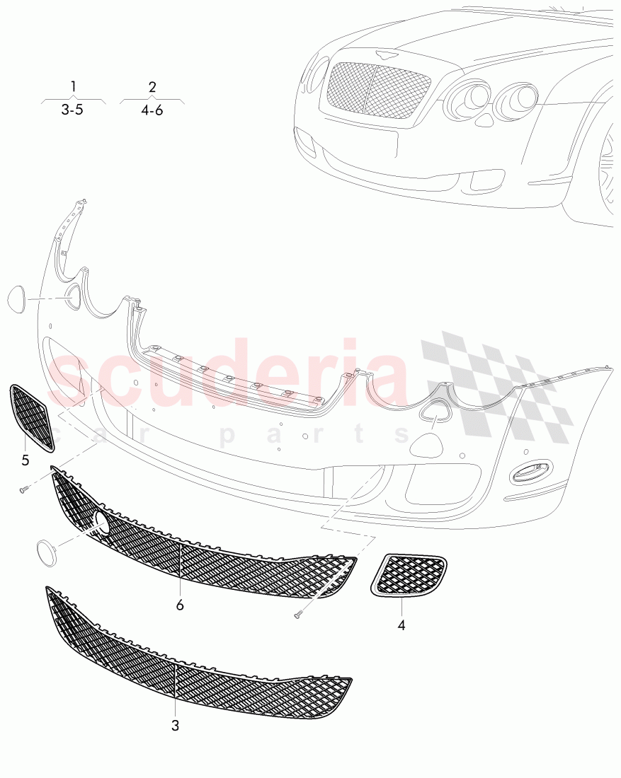 Original Accessories, 1 Satz Air Vents, D - MJ 2010>> of Bentley Bentley Continental GTC (2006-2010)