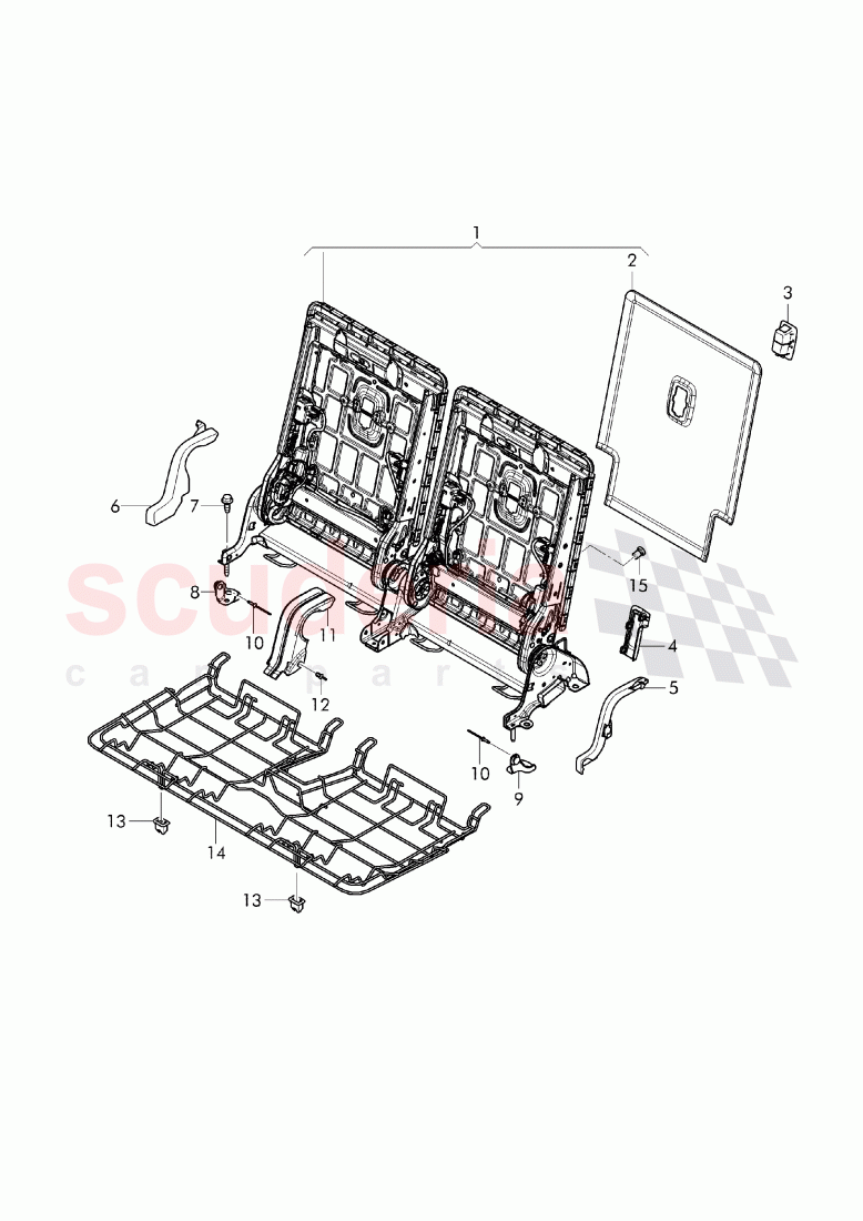 seat and backrest frame, trim - rear seat, (3rd seat row), D - MJ 2018>> of Bentley Bentley Bentayga (2015+)