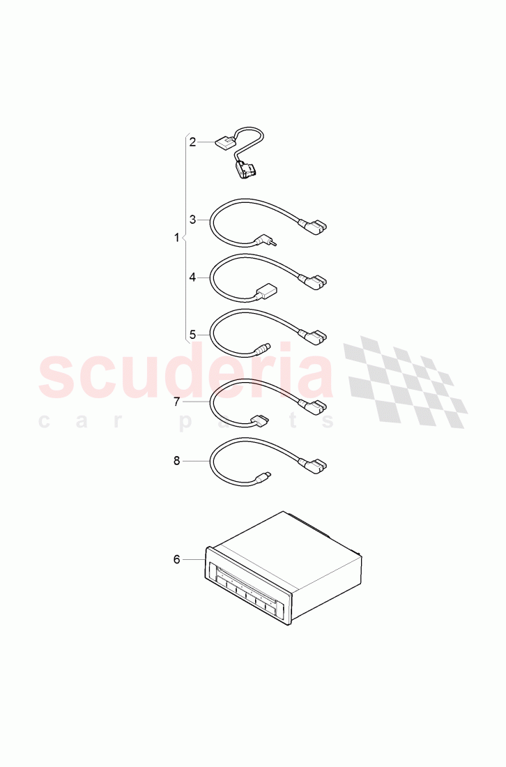 Original Accessories, Adapter wiring set for USB, iPod stowage compartment, CD-changer of Bentley Bentley Continental GT (2011-2018)