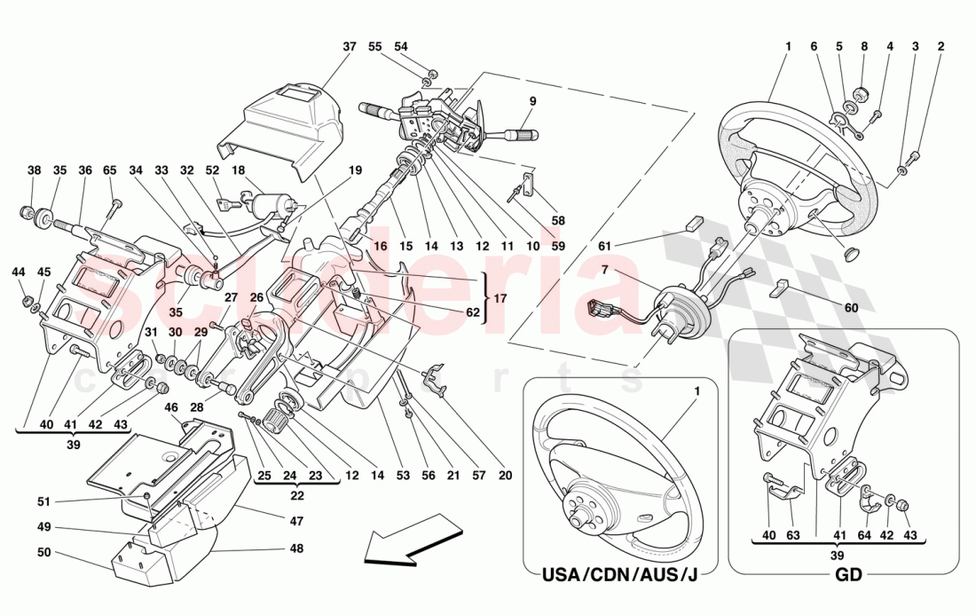 STEERING COLUMN of Ferrari Ferrari 550 Barchetta