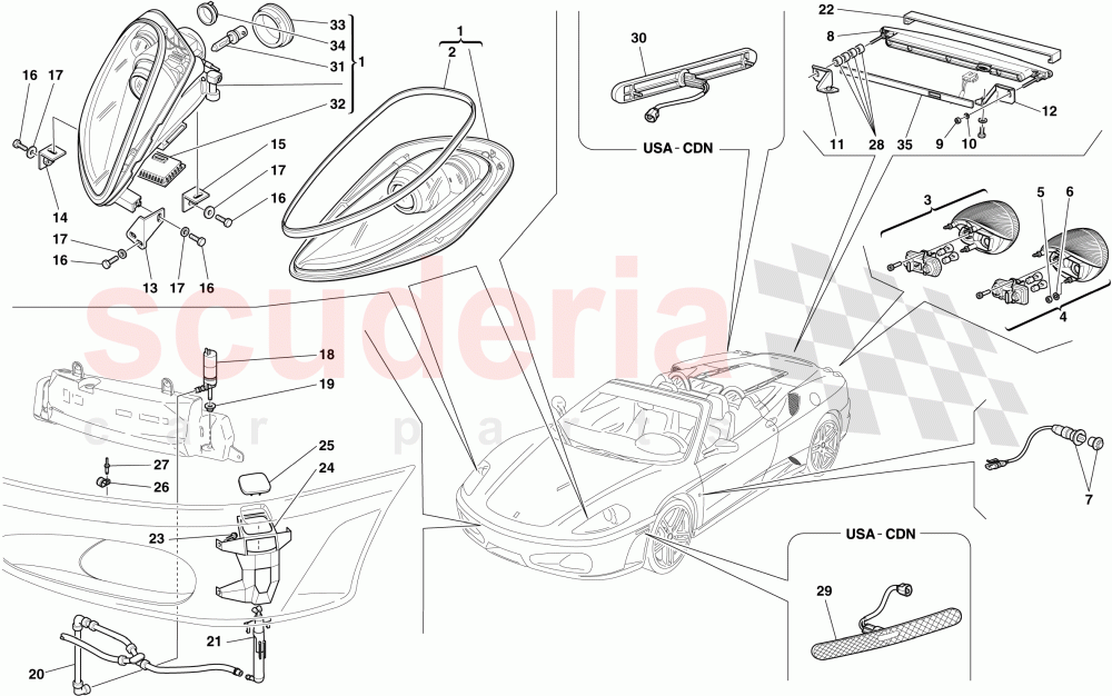 HEADLIGHTS AND TAILLIGHTS of Ferrari Ferrari 430 Spider
